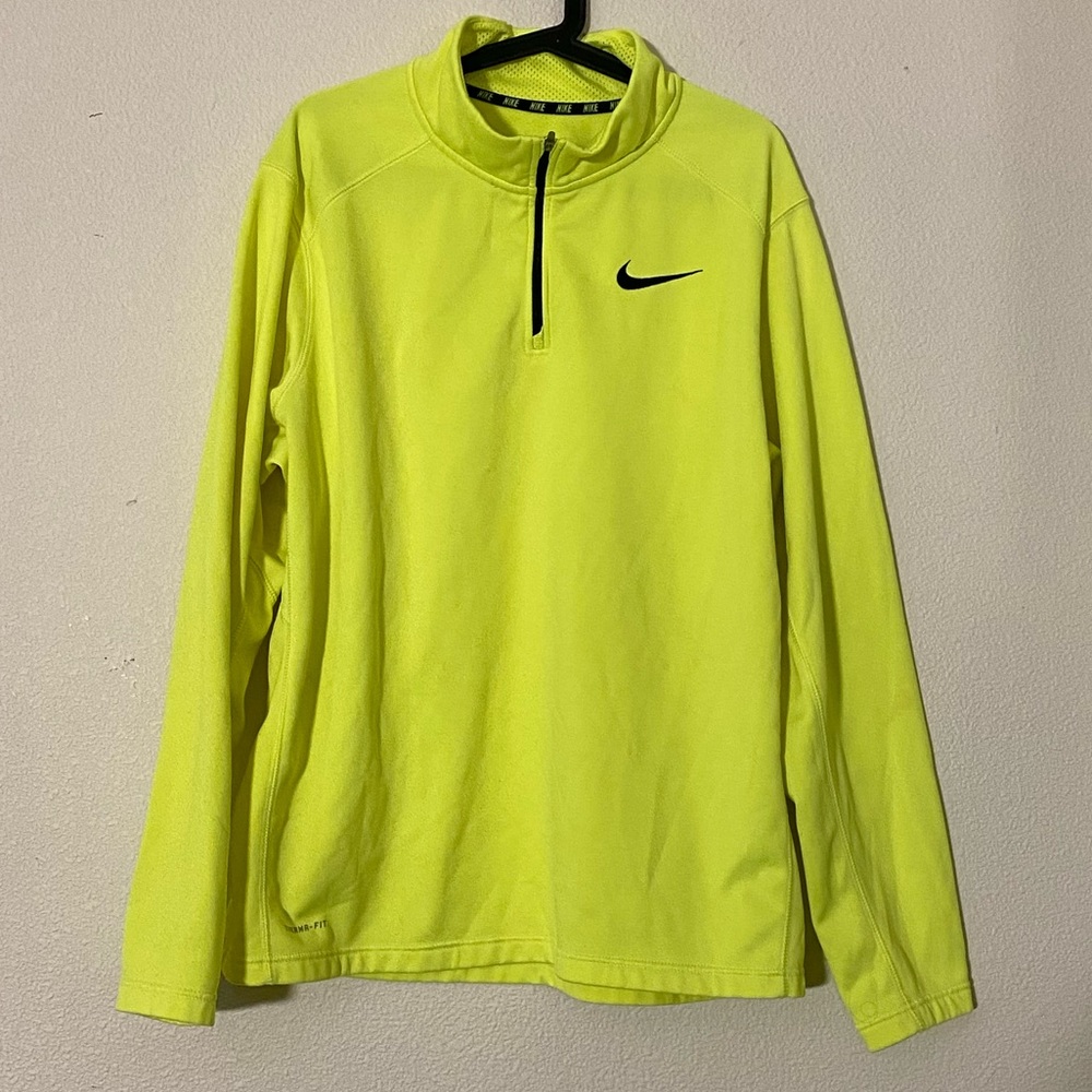 Nike Half Zip Track Top Half-Zip Golf Therma Fit  Yellow Mens Extra Large XL
